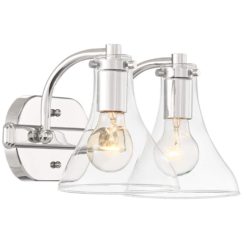 Image 7 Possini Euro Sorren 14" Wide Polished Nickel 2-Light Wall Sconce more views
