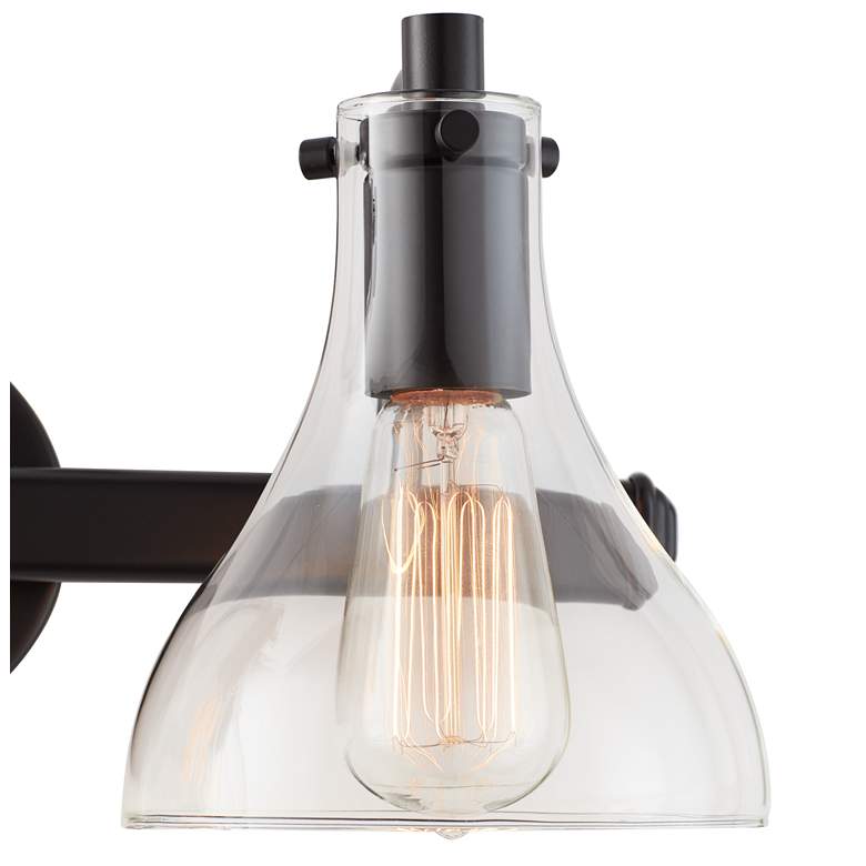 Image 4 Possini Euro Sorren 20 1/2" Black and Clear Glass 3-Light Bath Light more views