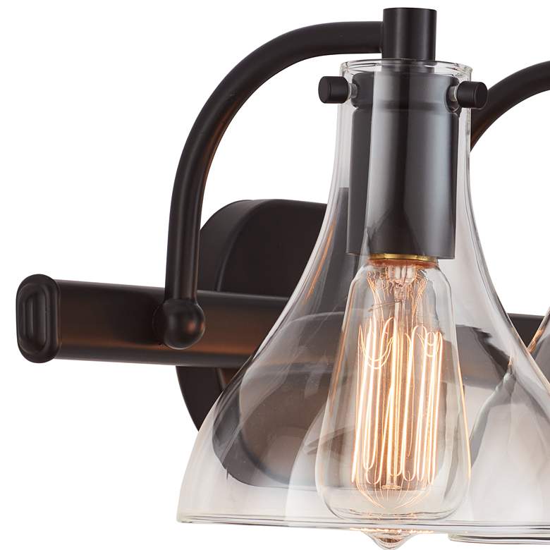 Image 5 Possini Euro Sorren 20 1/2" Black and Clear Glass 3-Light Bath Light more views
