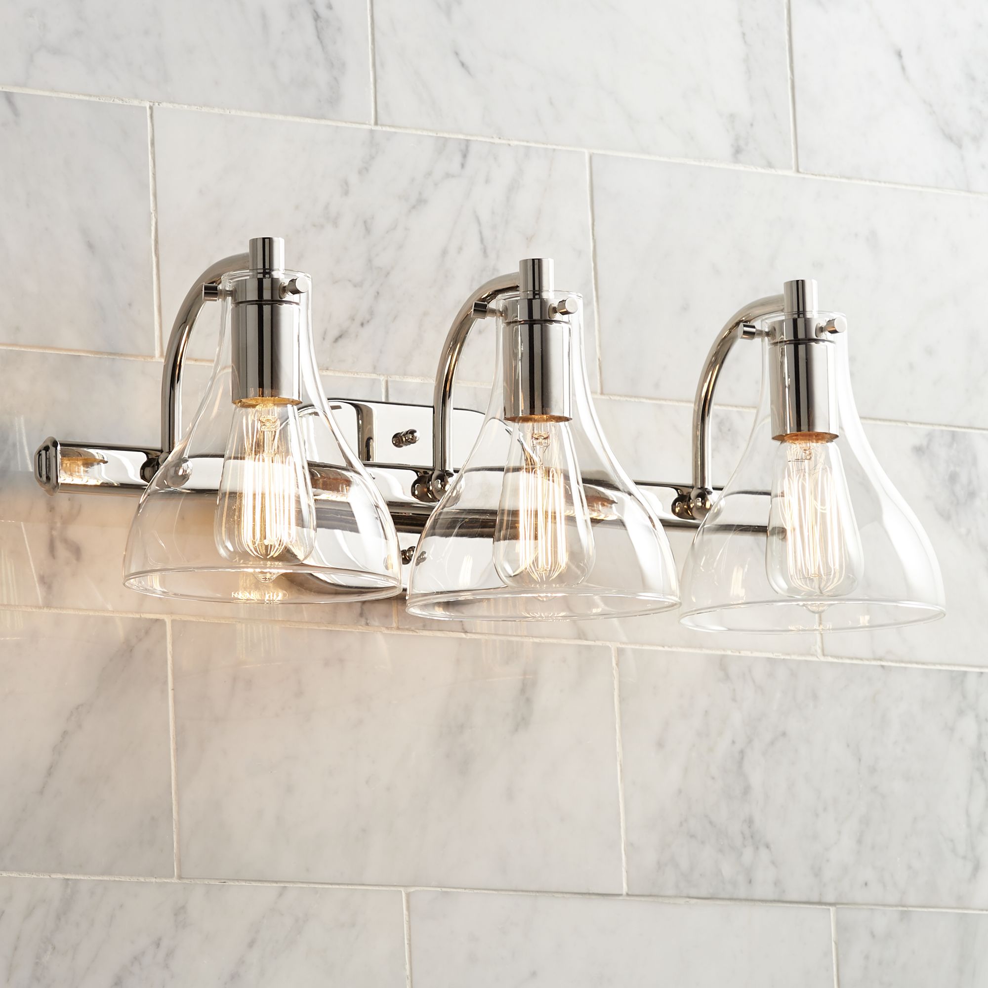 chrome light fixture bathroom