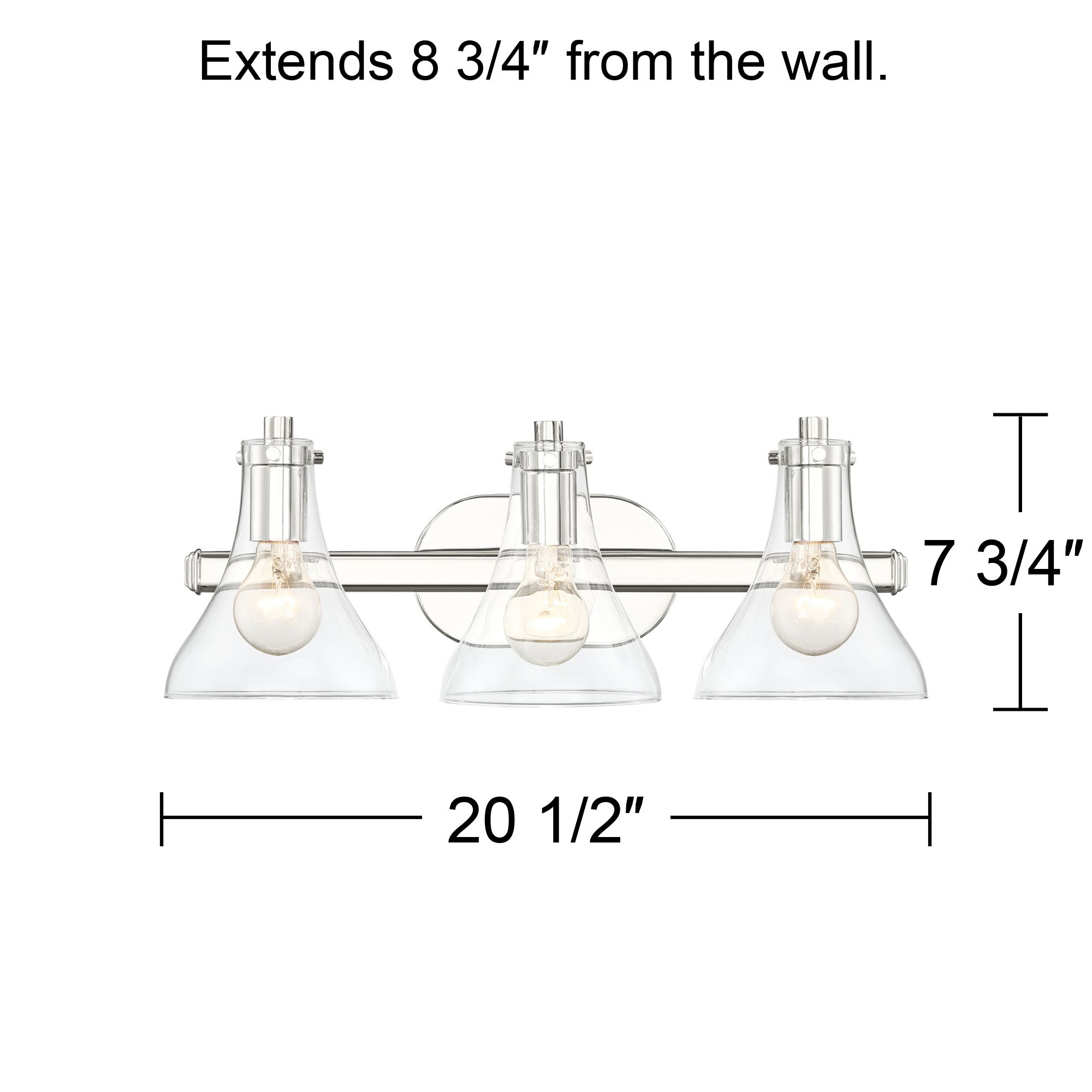 Possini Euro Sorren 20 1/2" Wide Polished Nickel 3-Light Bath Light