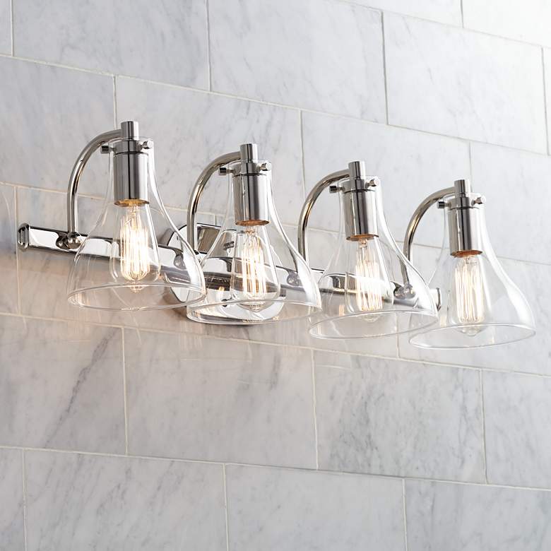 Image 1 Possini Euro Sorren 27 1/2" Wide Polished Nickel 4-Light Bath Light