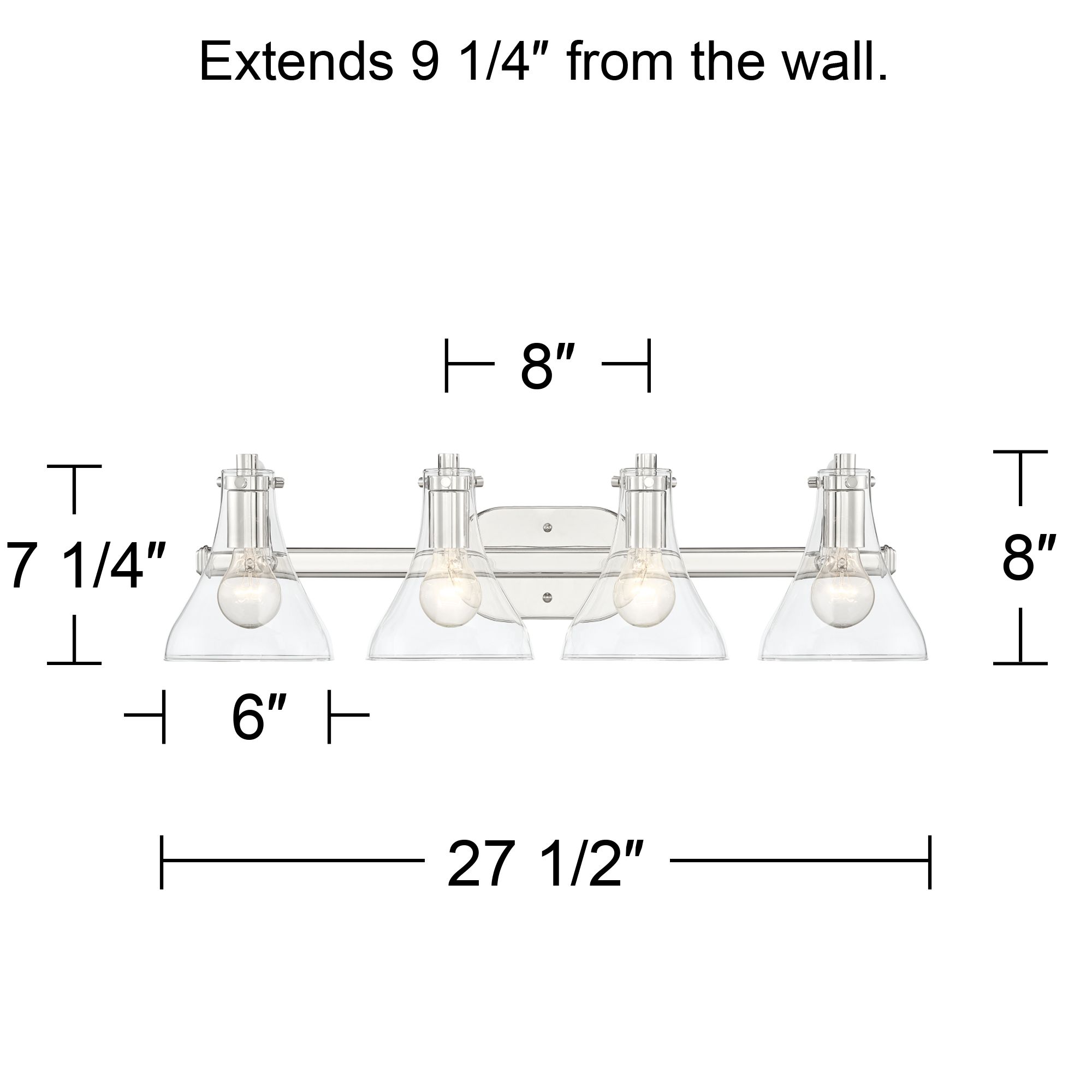 Possini Euro Sorren 27 1/2" Wide Polished Nickel 4-Light Bath Light