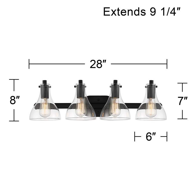 Image 7 Possini Euro Sorren 28" Wide Matte Black 4-Light Bath Light more views