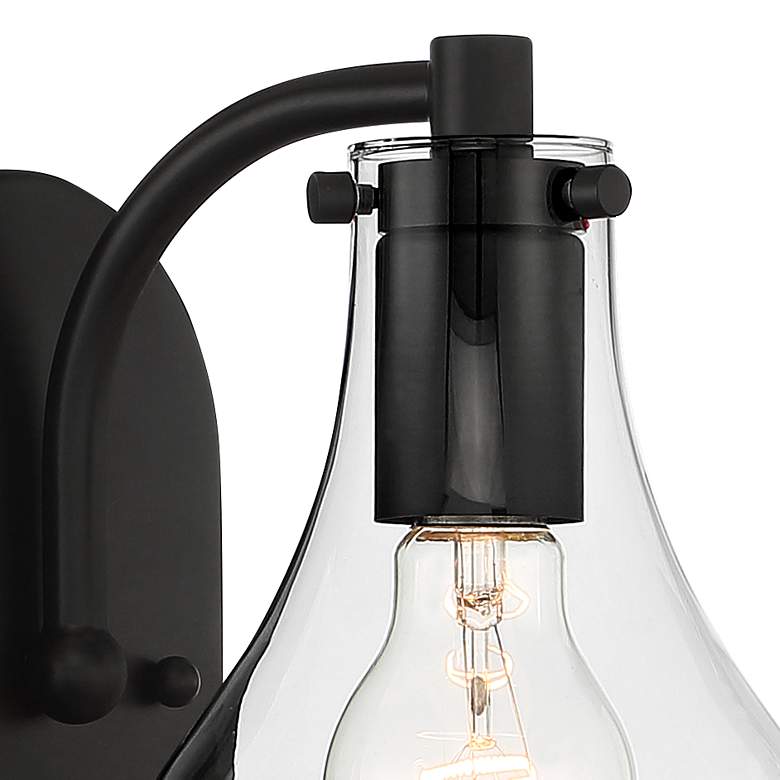 Image 3 Possini Euro Sorren 8 3/4" High Black Wall Sconce more views