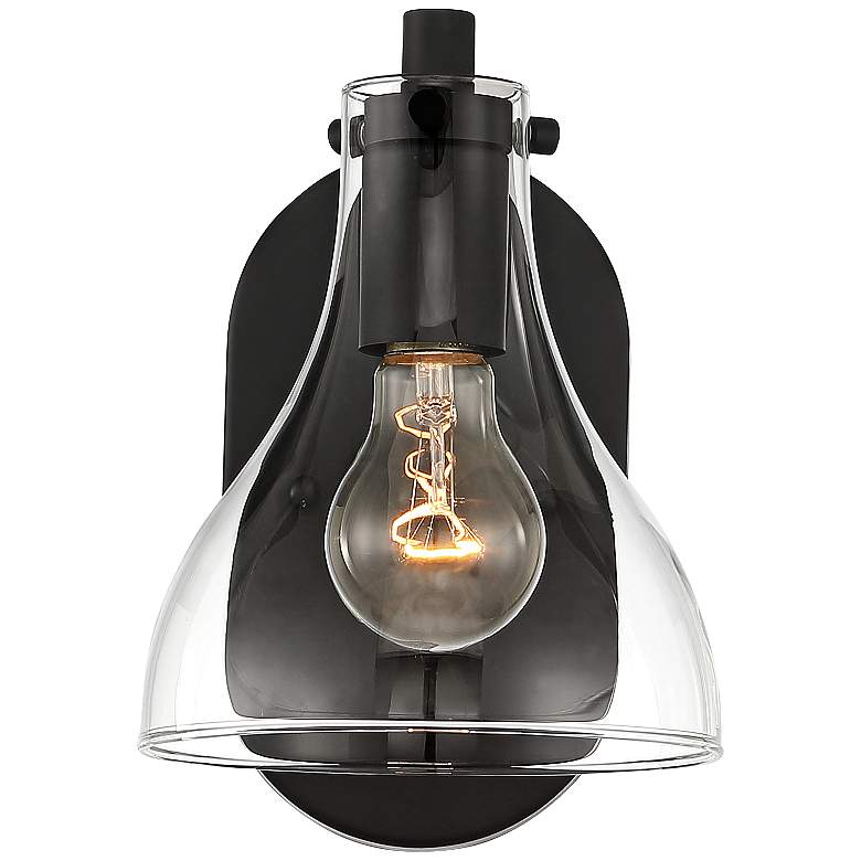 Image 4 Possini Euro Sorren 8 3/4" High Black Wall Sconce more views