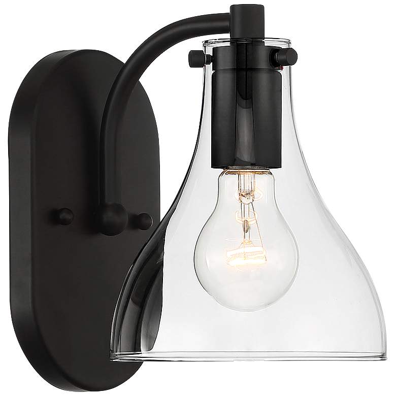 Image 5 Possini Euro Sorren 8 3/4 inch High Black Wall Sconce more views