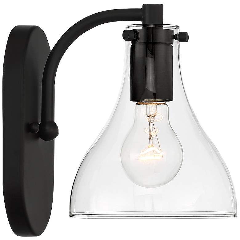 Image 6 Possini Euro Sorren 8 3/4 inch High Black Wall Sconce more views