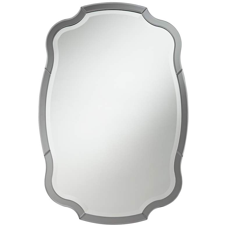 Image 2 Possini Euro Soto 23 1/2 inch x 35 1/2 inch Smoke Edge Wall Mirror