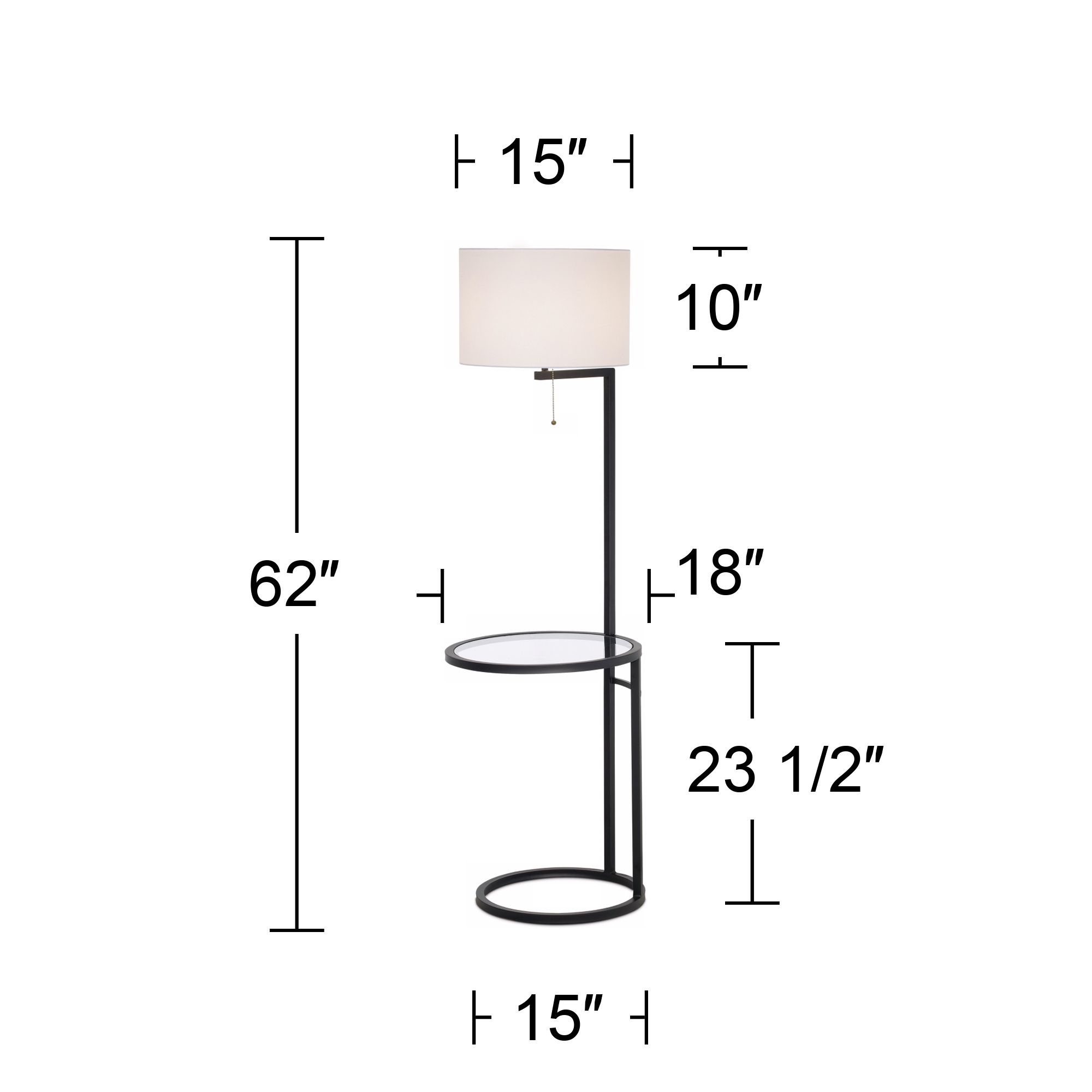 Image 6 Possini Euro Space Saver 64" HighGlass Tray Table Floor Lamp Set of 2 more views