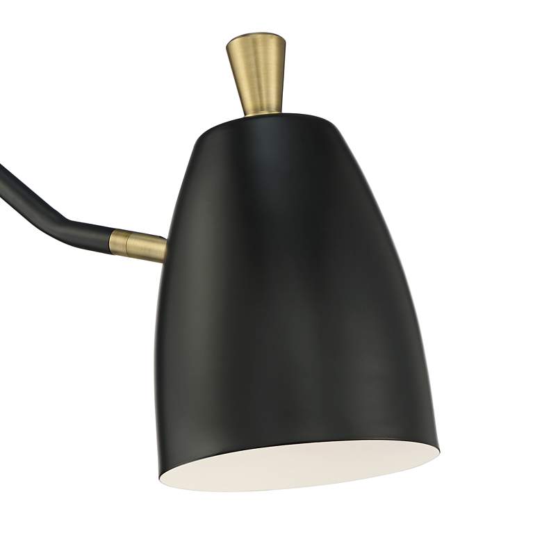 Image 3 Possini Euro Sparta Black and Gold Desk Lamp with USB Port and Outlet more views