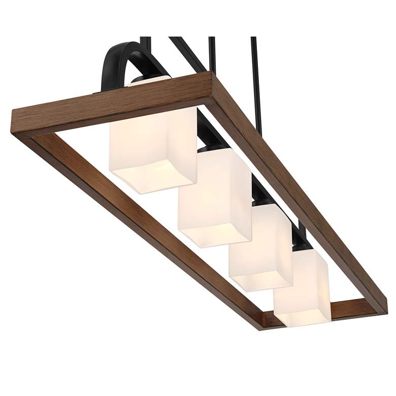 Image 4 Possini Euro Spearhead 42" Black Wood Print 4-Light Island Pendant more views