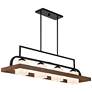 Watch A Video About the Spearhead Black Wood Print 4 Light Island Pendant