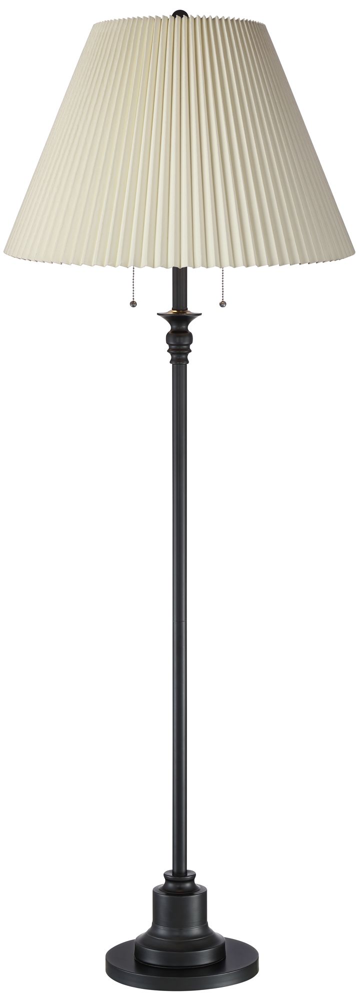 Image 2 Possini Euro Spenser 58" Bronze Floor Lamp with Beige Pleated Shade