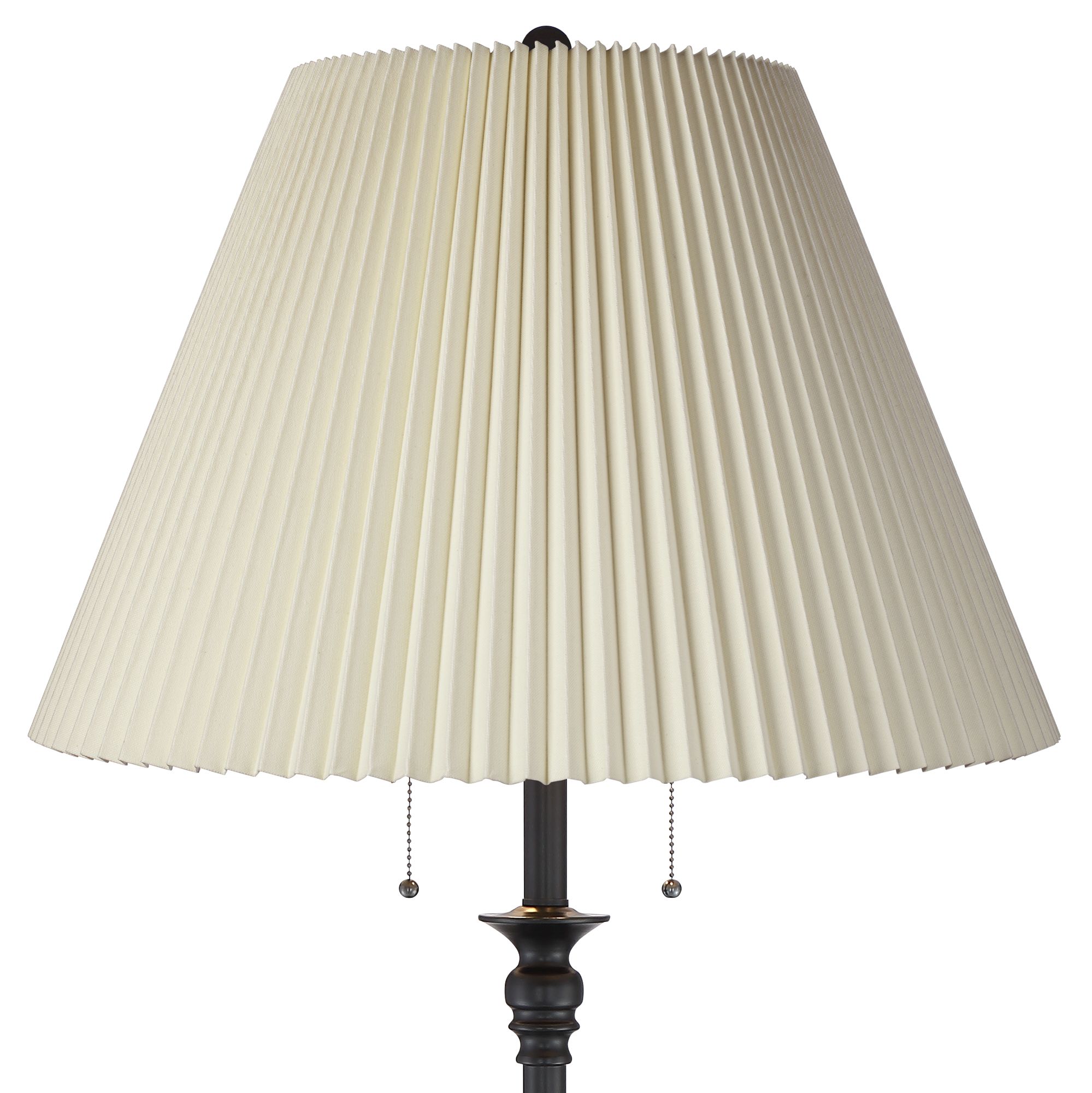 Image 3 Possini Euro Spenser 58" Bronze Floor Lamp with Beige Pleated Shade more views