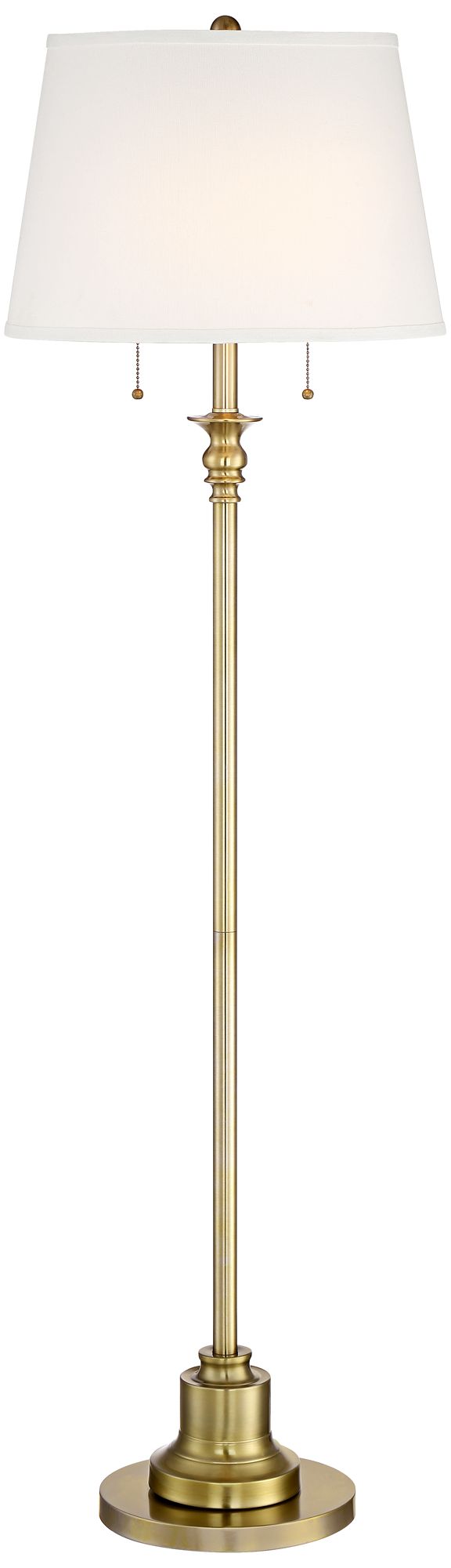 Image 2 Possini Euro Spenser 58" Brushed Antique Brass Traditional Floor Lamp