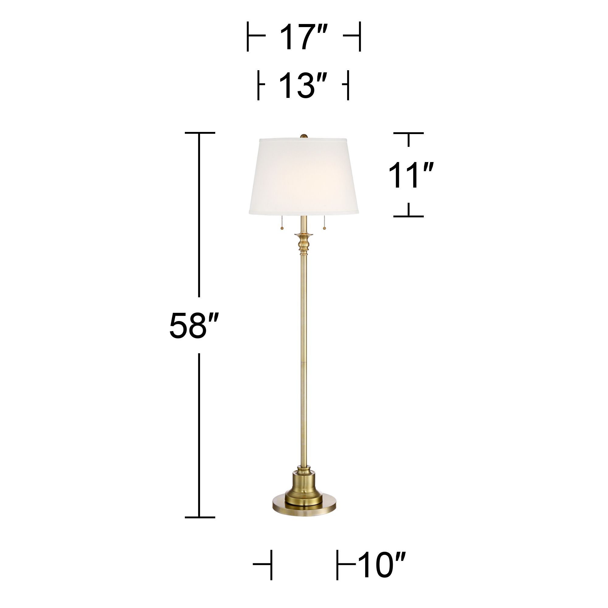Watch A Video About the Spenser Brushed Antique Brass Traditional Floor Lamp