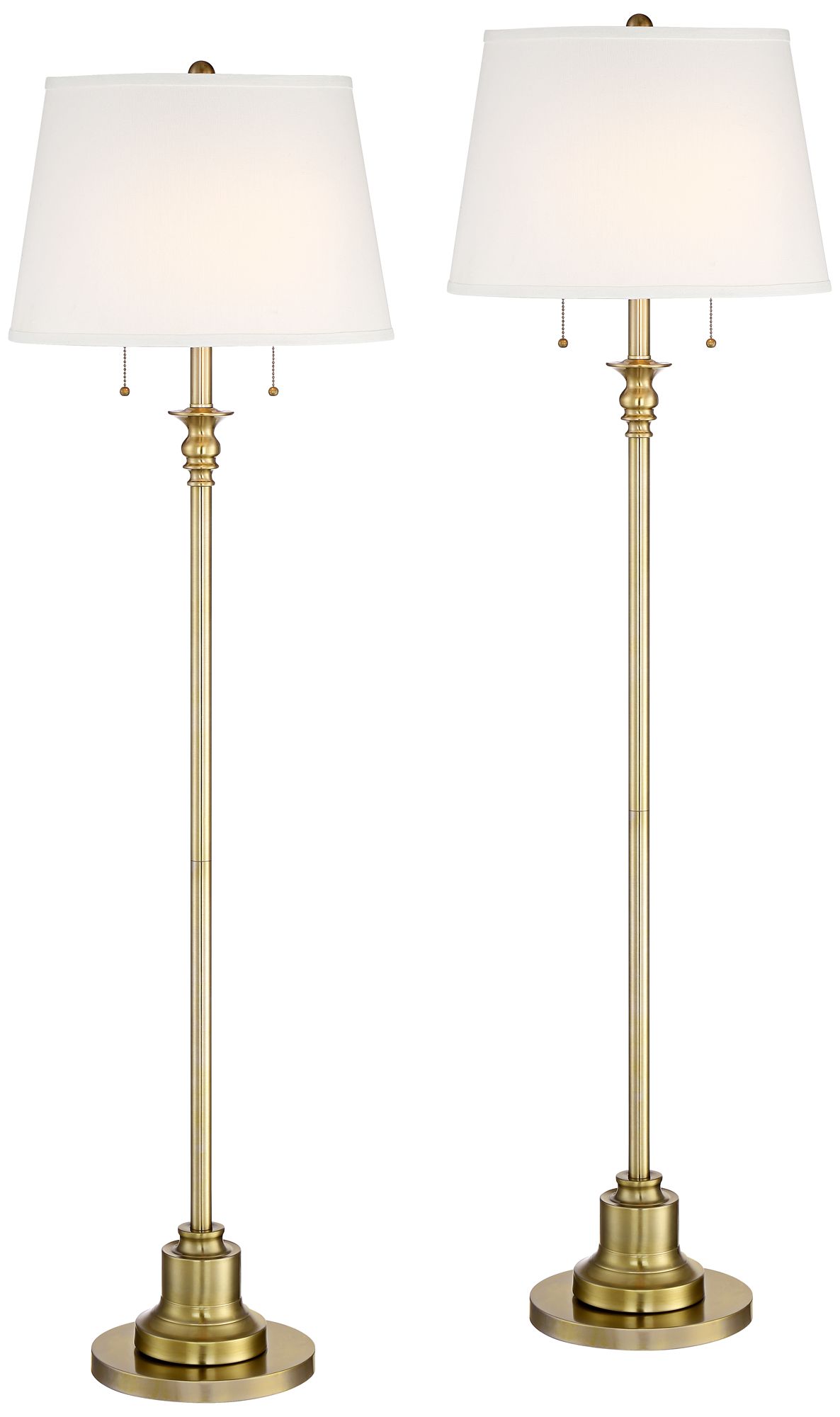 Image 2 Possini Euro Spenser 58" High Brass Traditional Floor Lamps Set of 2