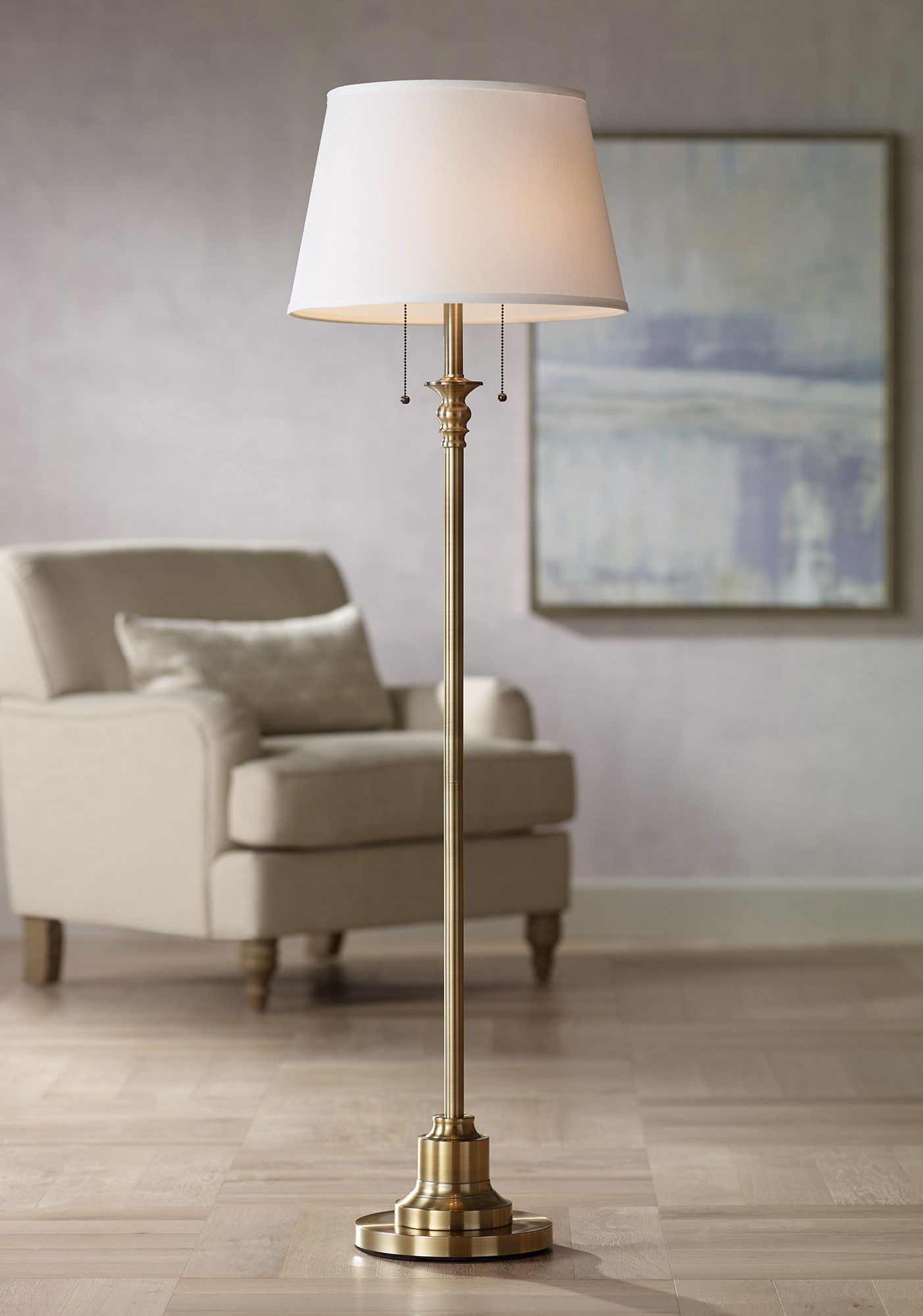 Image 7 Possini Euro Spenser 58" High Brass Traditional Floor Lamps Set of 2 more views