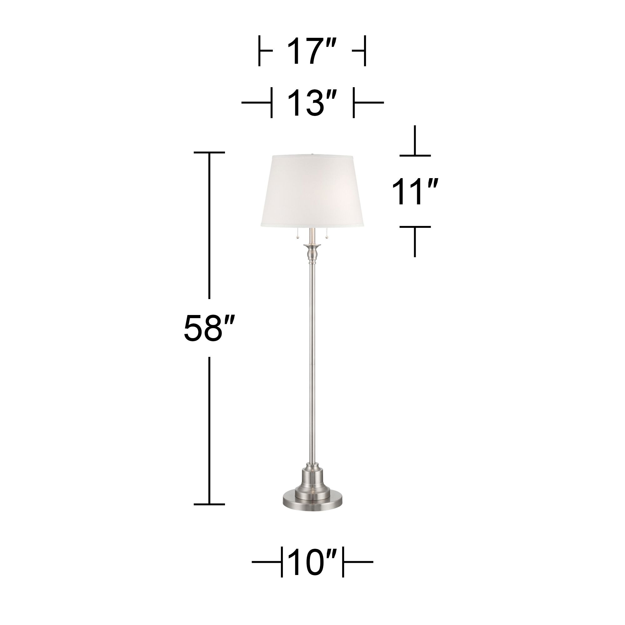 Image 7 Possini Euro Spenser 58" High Brushed Nickel Transitional Floor Lamp more views