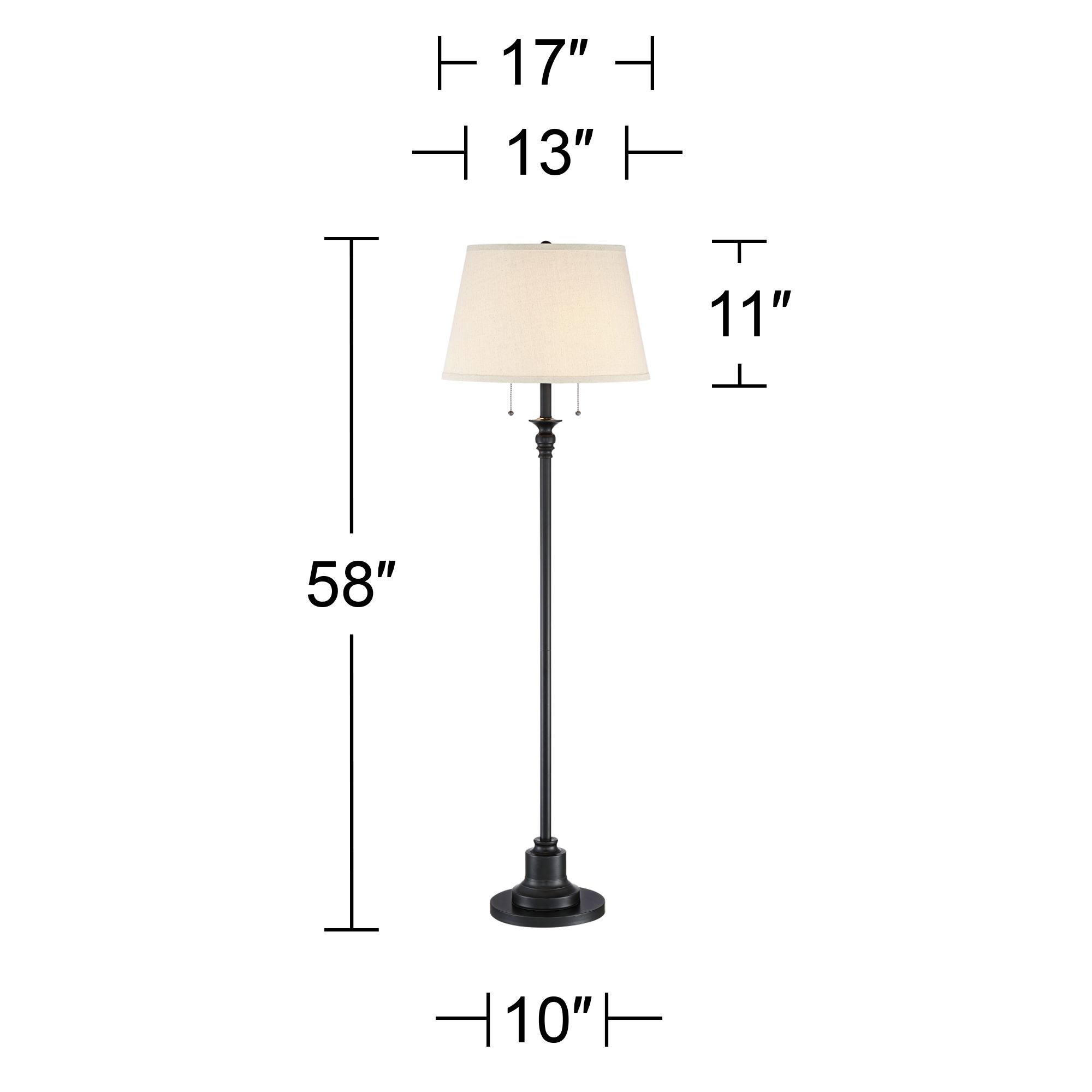 Image 7 Possini Euro Spenser 58" High Oiled Bronze Traditional Floor Lamp more views