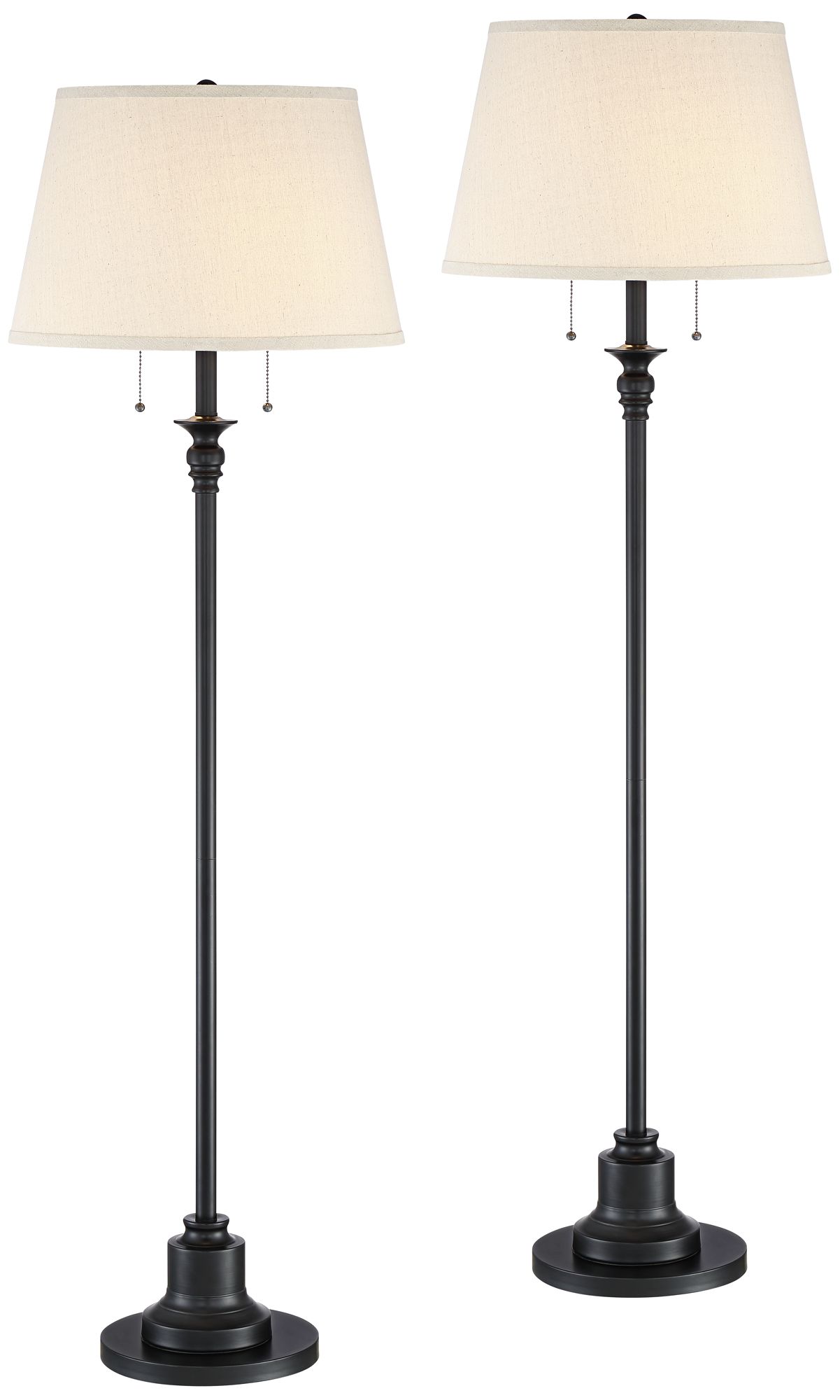 Possini Euro Spenser 58" Oiled Bronze Traditional Floor Lamps Set of 2