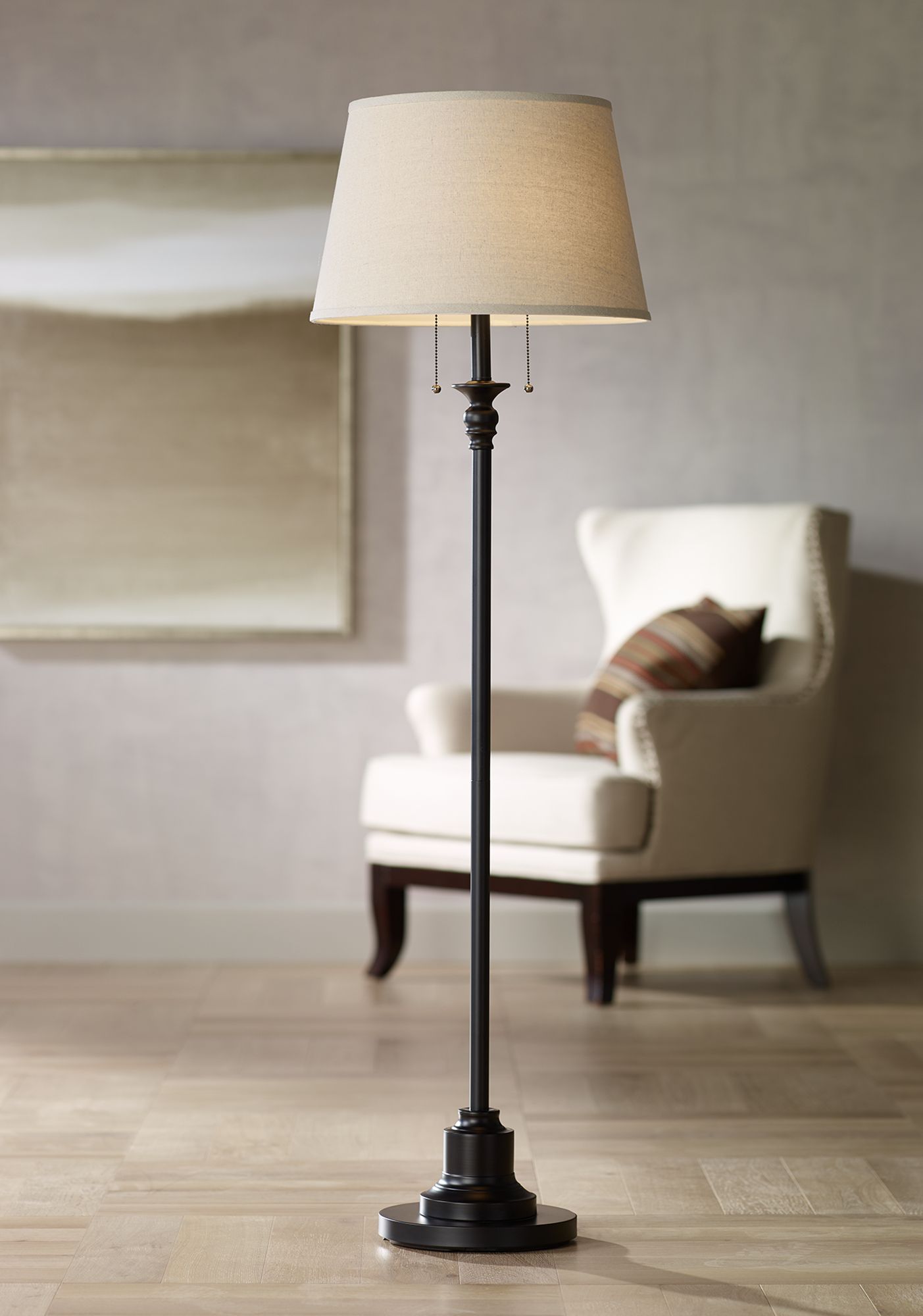 Possini Euro Spenser 58" Oiled Bronze Traditional Floor Lamps Set of 2