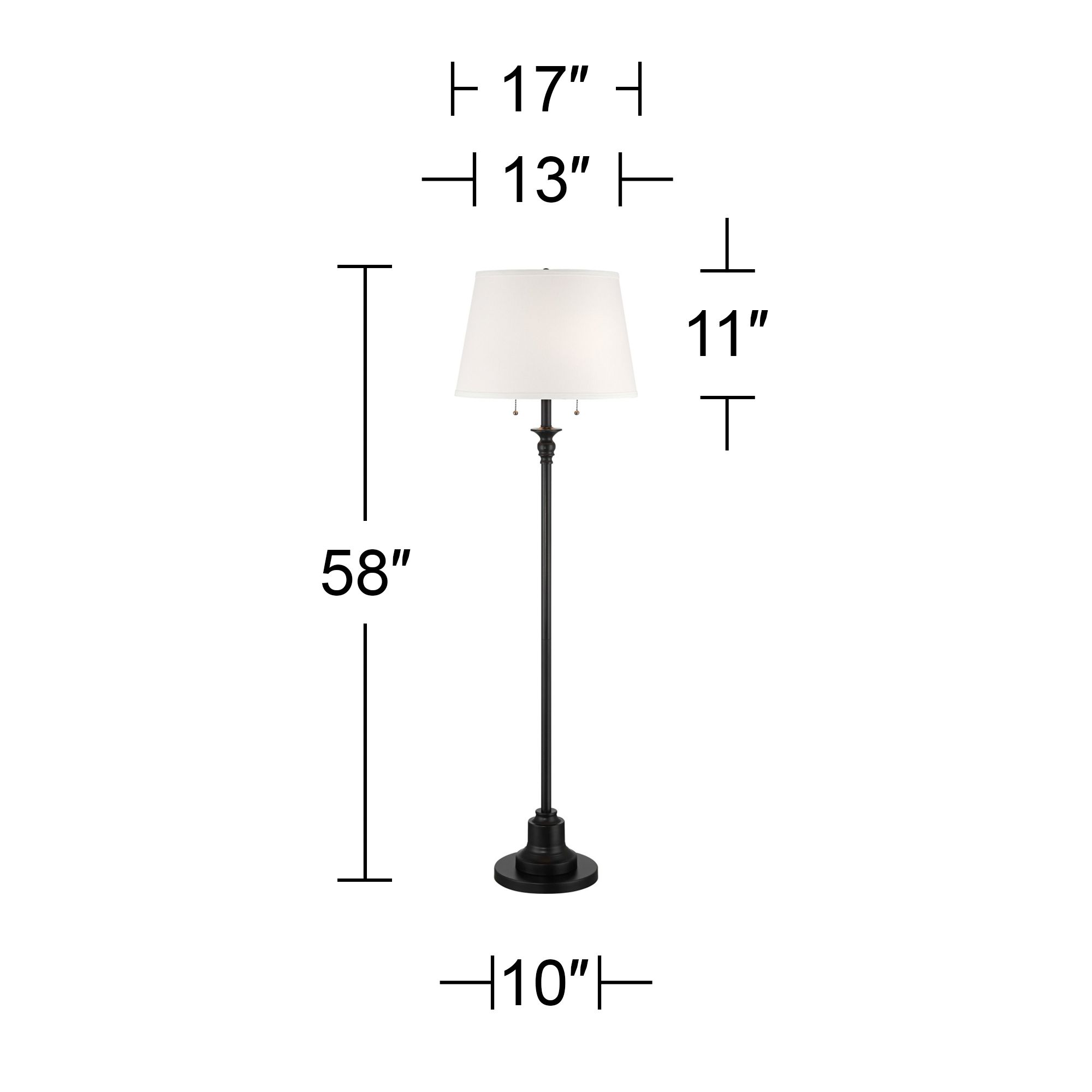 Image 7 Possini Euro Spenser 58" Satin Black Traditional Floor Lamp more views