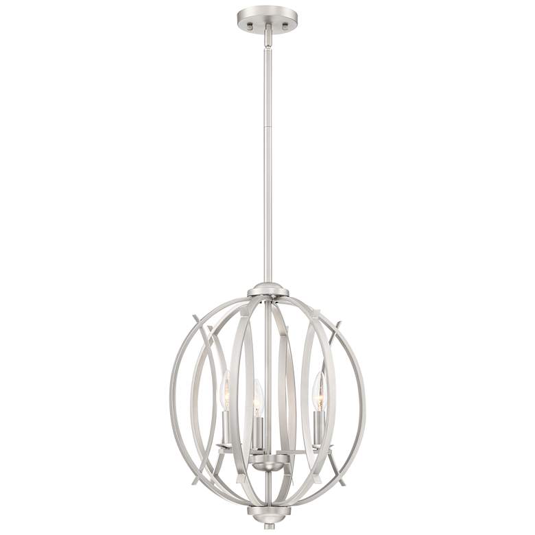 Image 6 Possini Euro Spherical 16" Wide Brushed Nickel 3-Light Globe Pendant more views
