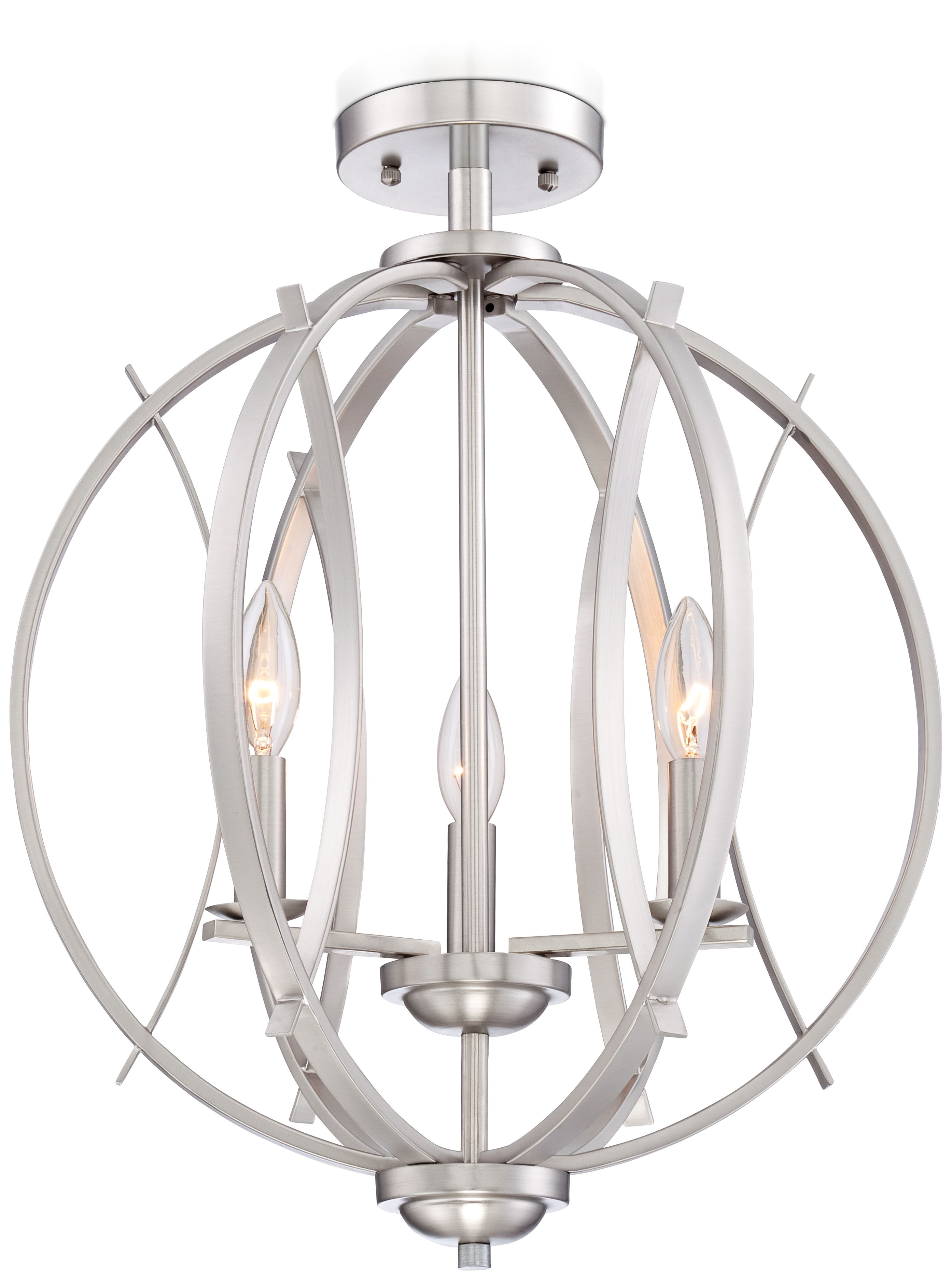Possini Euro Spherical 16" Wide Brushed Nickel Ceiling Light