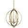 Possini Euro Spherical 16"W Antique Gold 3-Light Pendant