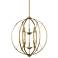 Possini Euro Spherical 24" Wide Antique Gold 6-Light Pendant