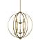 Possini Euro Spherical 24" Wide Antique Gold 6-Light Pendant