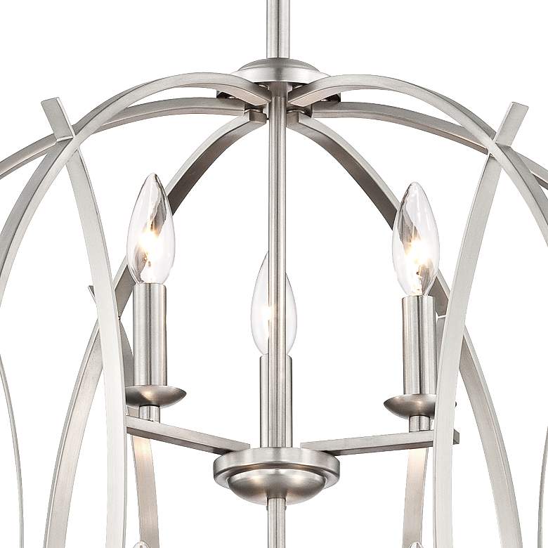 Image 4 Possini Euro Spherical 24" Wide Brushed Nickel Globe 6-Light Pendant more views