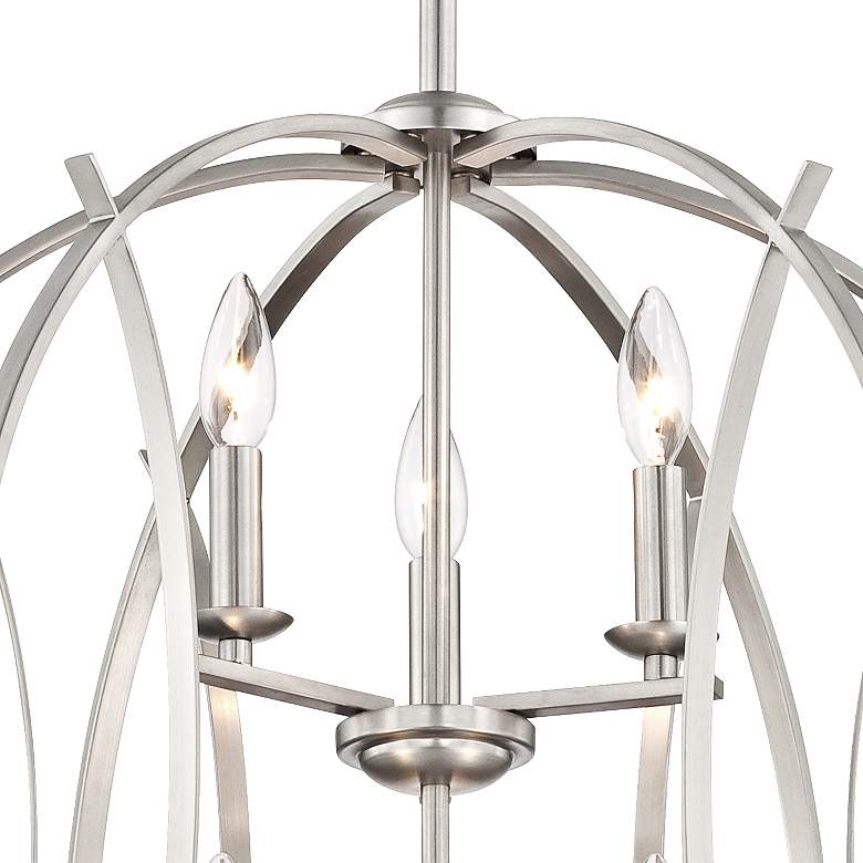 Image 4 Possini Euro Spherical 24 inch Wide Brushed Nickel Globe 6-Light Pendant more views