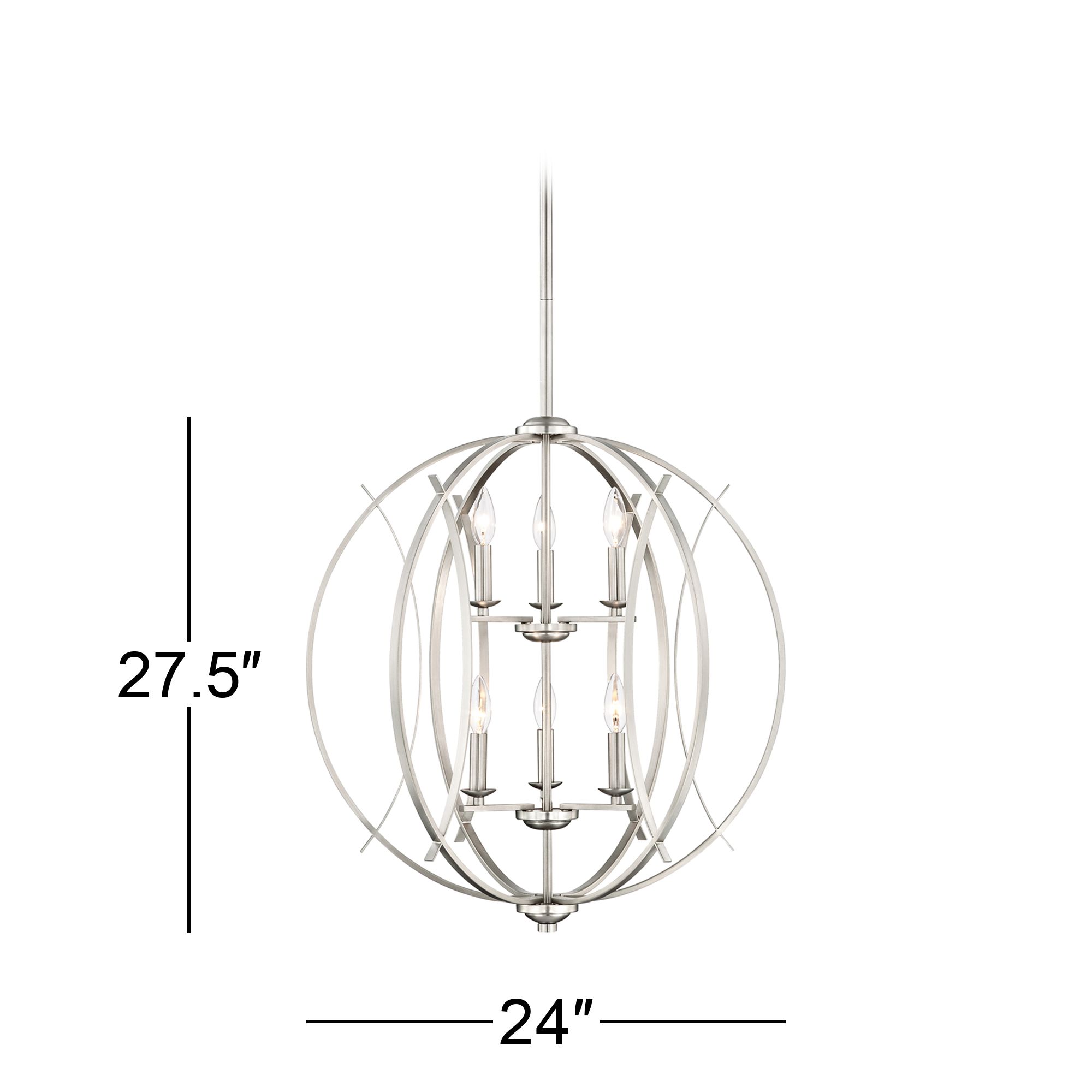 Possini Euro Design Possini Euro Spherical 24 Wide Antique Gold 6-Light Pendant 