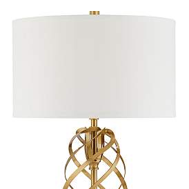 Image4 of Possini Euro Spiral 32" High White Marble and Gold Modern Table Lamp more views