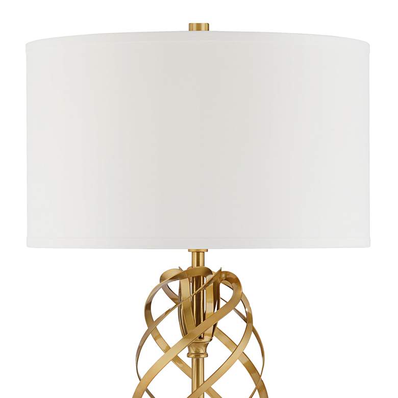Image 4 Possini Euro Spiral 32 inch High White Marble and Gold Modern Table Lamp more views