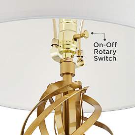 Image5 of Possini Euro Spiral 32" High White Marble and Gold Modern Table Lamp more views