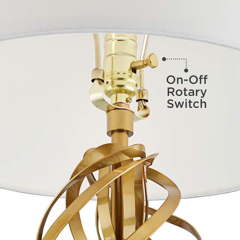 Image 5 Possini Euro Spiral 32" High White Marble and Gold Modern Table Lamp more views
