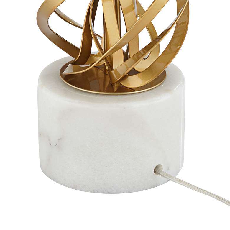 Image 7 Possini Euro Spiral 32" High White Marble and Gold Modern Table Lamp more views