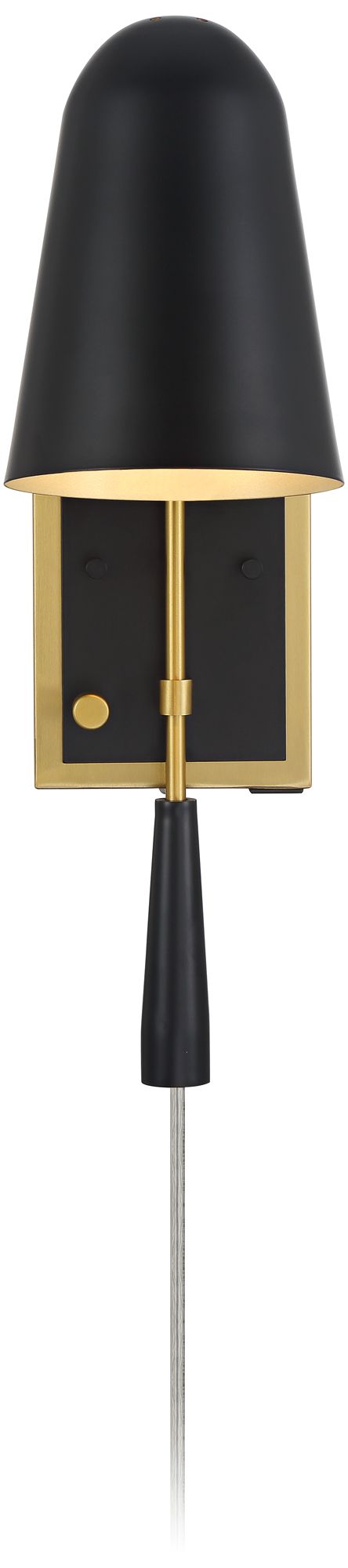 Possini Euro Squire 18 1/2" High Black and Brass USB Plug-In Wall Lamp