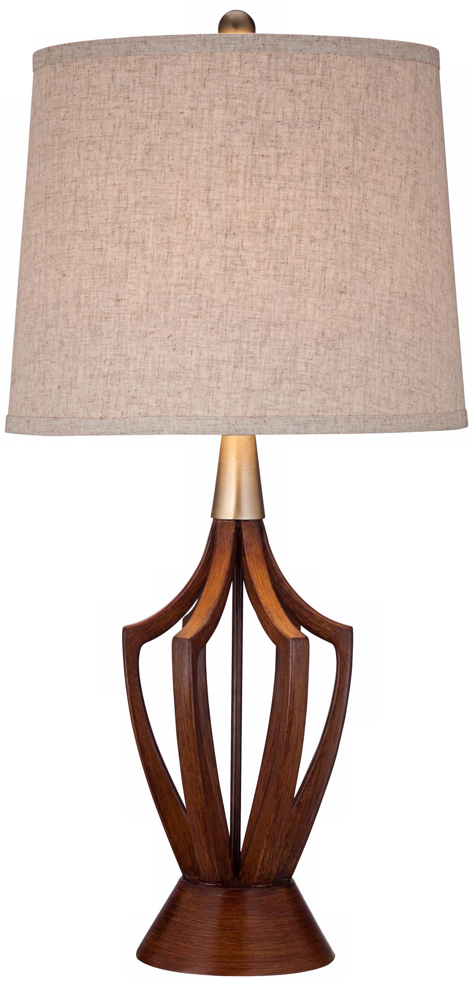 Image 3 Possini Euro St. Claire 30 3/4" Faux Wood Mid-Century Table Lamp