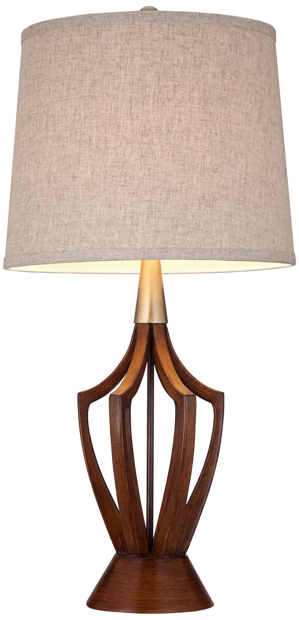 Image 7 Possini Euro St. Claire 30 3/4" Faux Wood Mid-Century Table Lamp more views