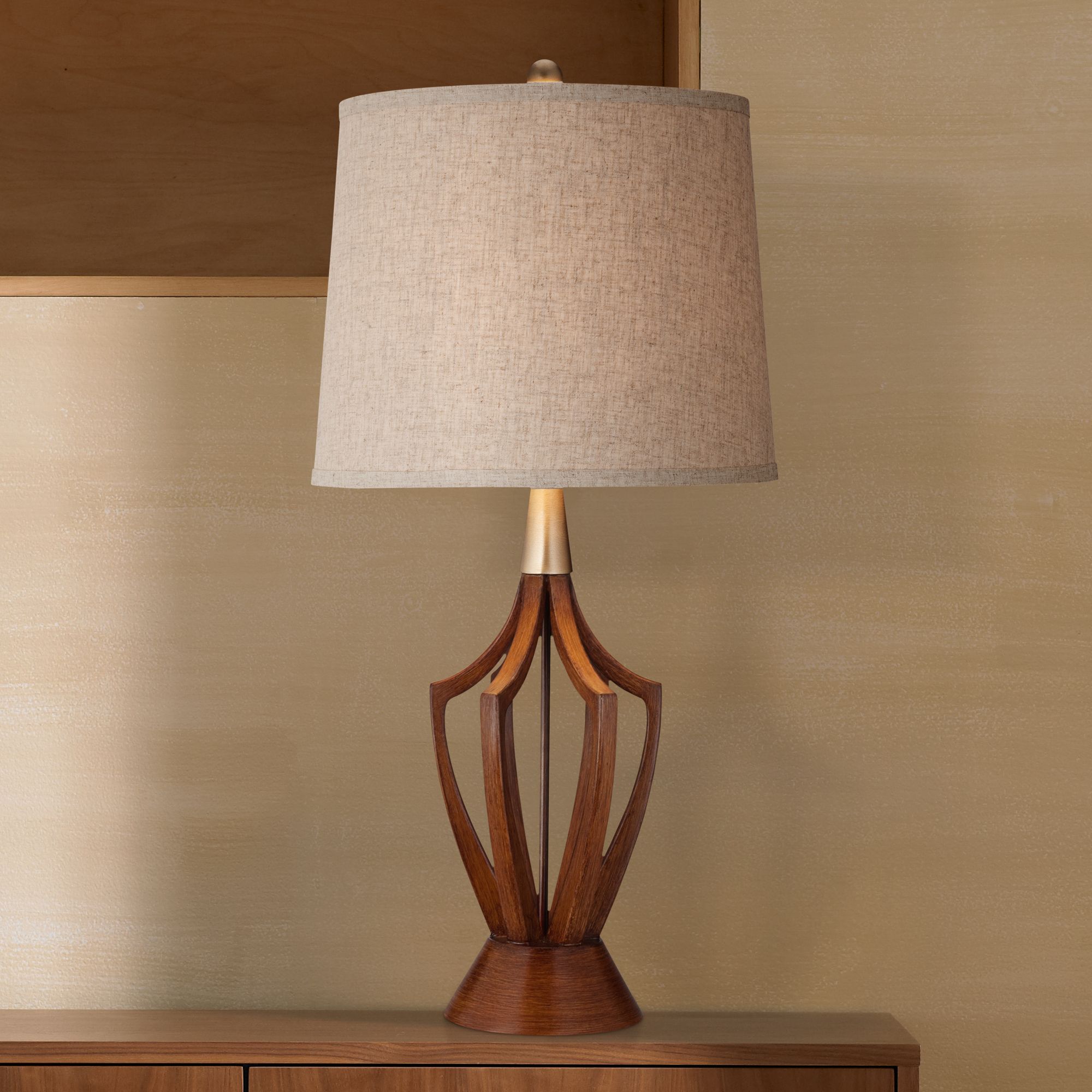 Possini Euro St. Claire 30 3/4" Wood Open Base Table Lamps Set of 2