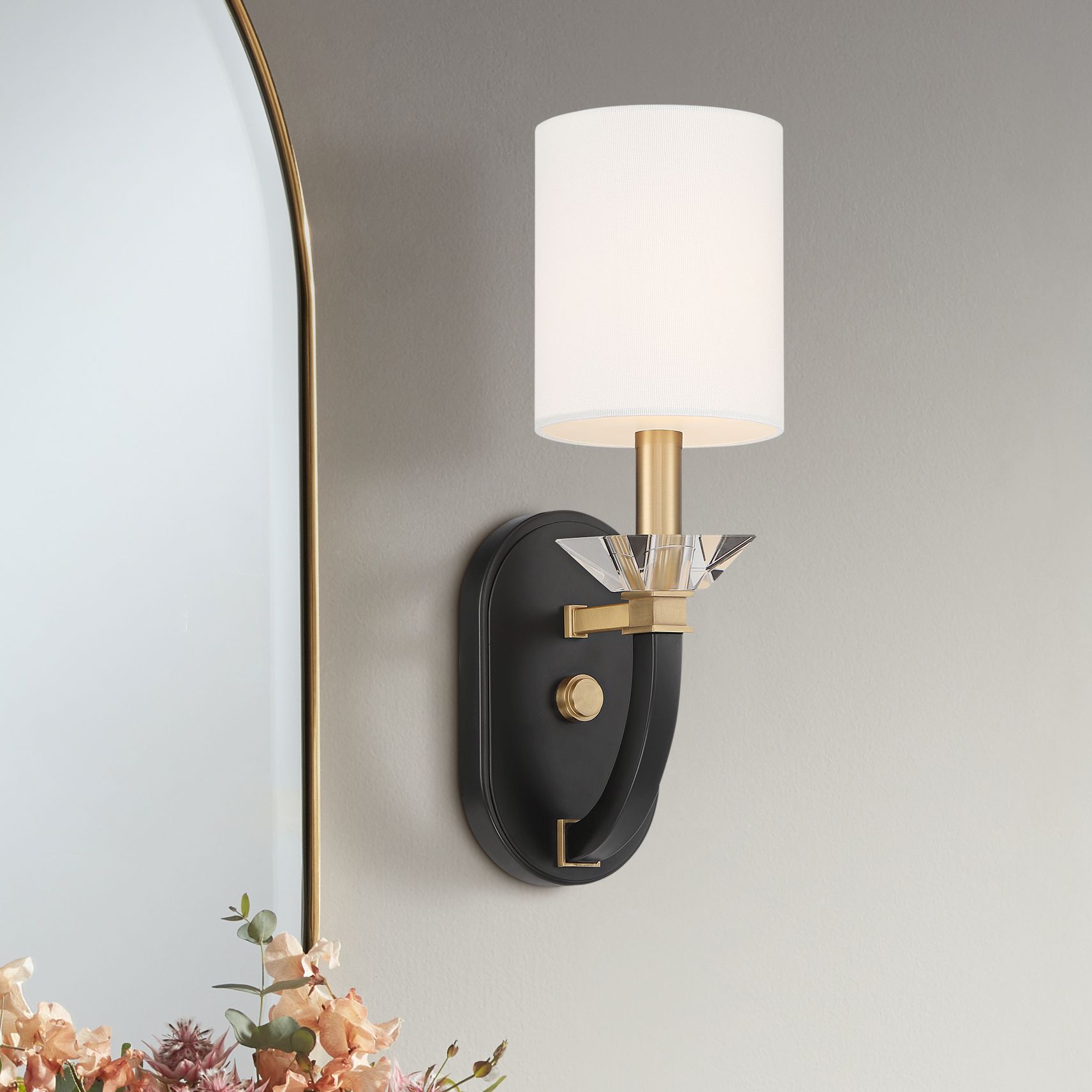 Possini Euro Stag 15 1/2" High Black and Gold Wall Sconce 621E1