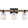 Possini Euro Steffan 24" Wide Black and Wood Bath Light