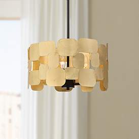 Image2 of Possini Euro Stella 15" Wide Soft Gold Leaf Modern Pendant Light