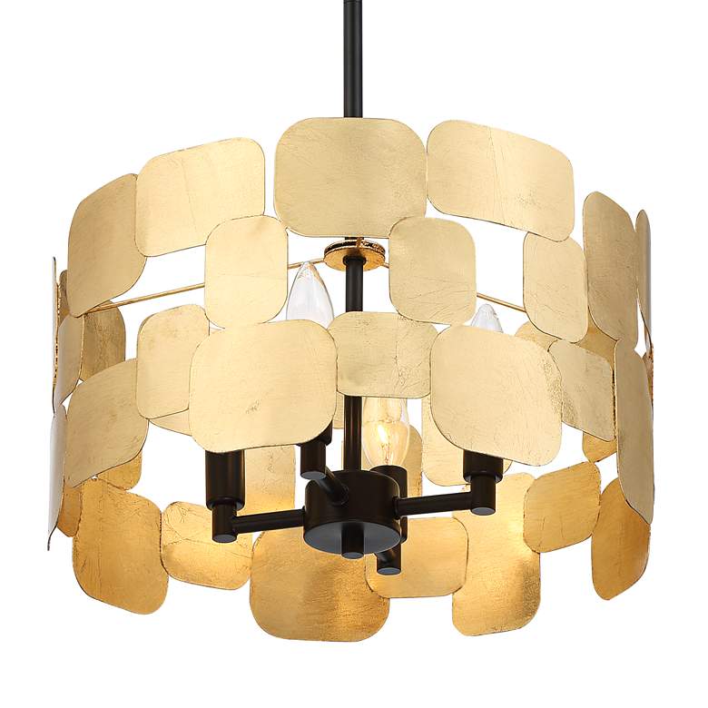 Image 6 Possini Euro Stella 15 inch Wide Soft Gold Leaf Modern Pendant Light more views