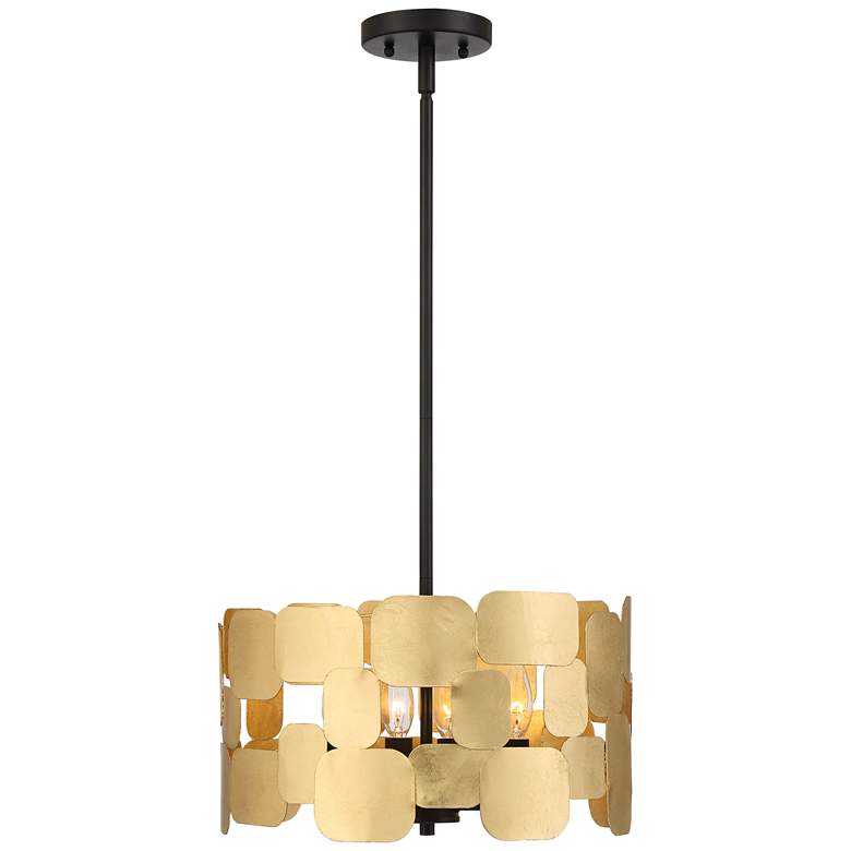 Image 7 Possini Euro Stella 15" Wide Soft Gold Leaf Modern Pendant Light more views